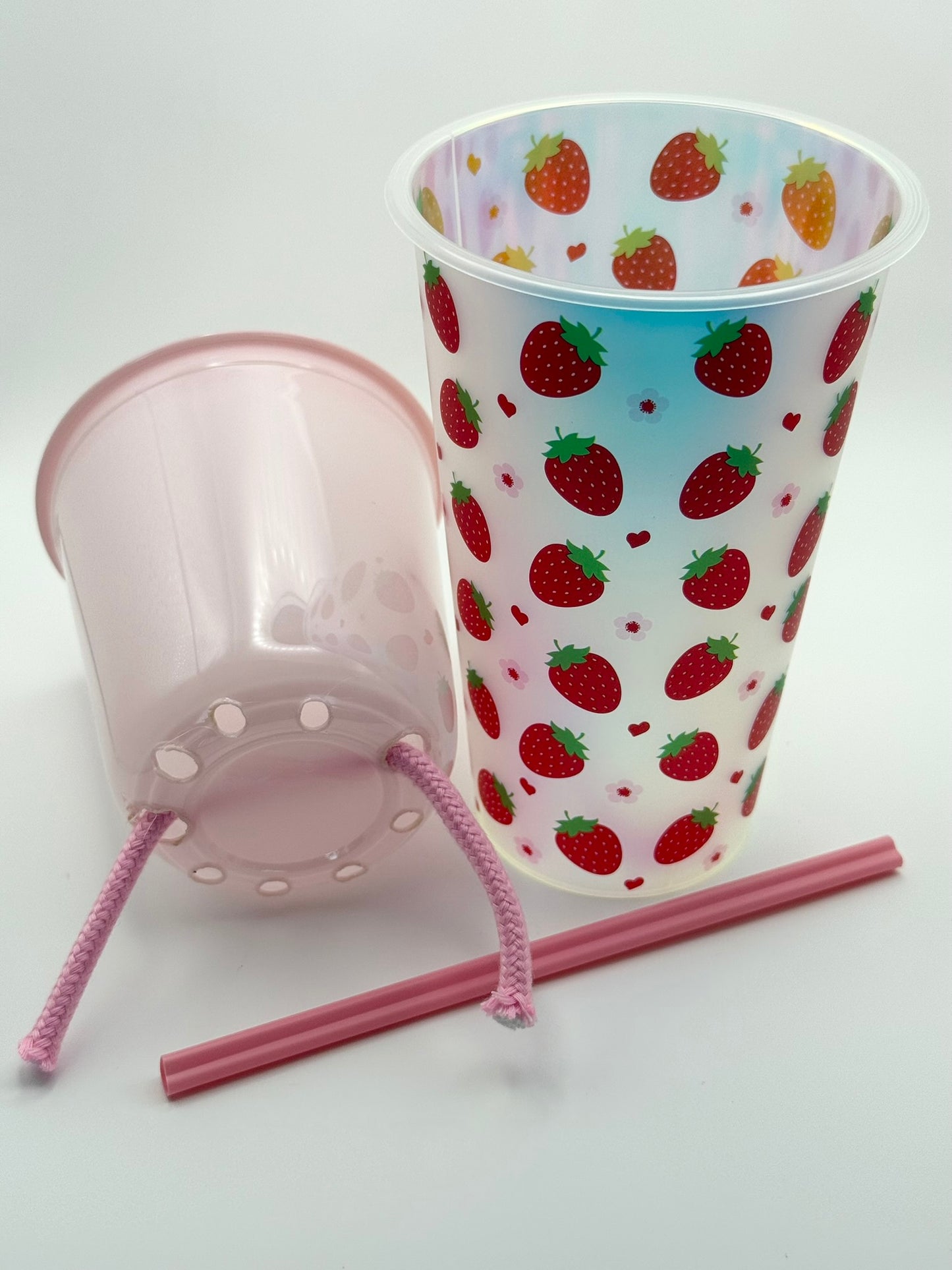 3.5" Strawberry Boba Self Watering Cup