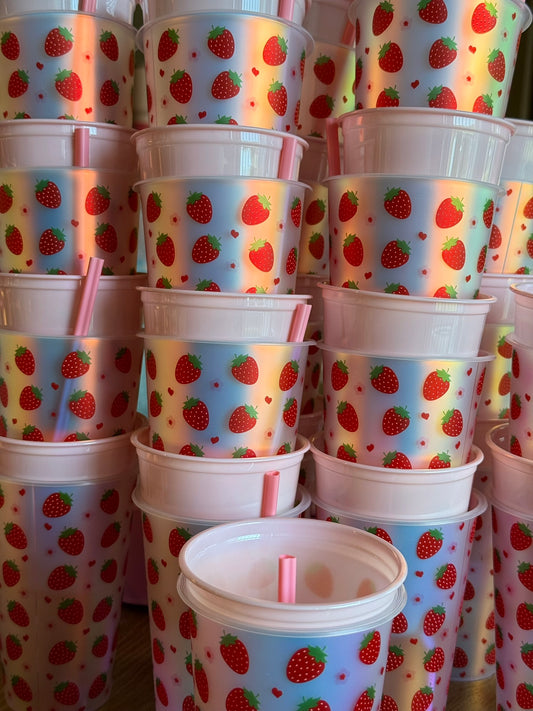 3.5" Strawberry Boba Self Watering Cup